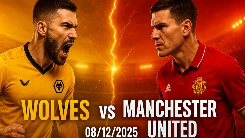 promozionale della partita Wolves vs Manchester United del 08/12/2025
